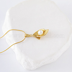 3 collar con colgante de acero inoxidable con perlas de imitación pavé para mujer.&nbsp;DY8858