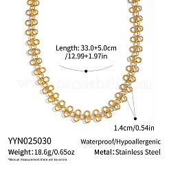 Colliers à maillons en acier inoxydable 304 de style européen avec trèfle à quatre feuilles pour femmes&nbsp;IC5351-1