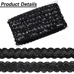 Rubans de dentelle à paillettes en polyester scintillant&nbsp;OCOR-WH20007-15A
