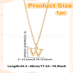 Colliers avec pendentif lettre en acier inoxydable 304&nbsp;NJEW-LP0001-53W-G
