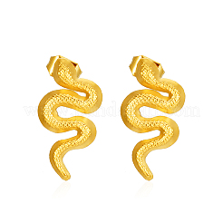 Eleganti orecchini a forma di serpente in acciaio inossidabile 304&nbsp;QD7149