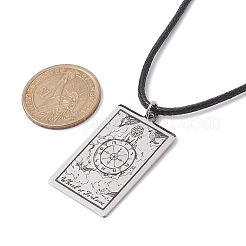 Colliers avec pendentif en acier inoxydable avec carte de tarot 201&nbsp;NJEW-JN04496-05