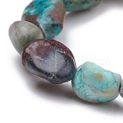 Bracelets de perles extensibles chrysocolle naturelle&nbsp;BJEW-K213-C08