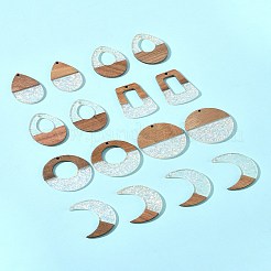 16 Stück 8 Stile Epoxidharz & Walnussholz Anhänger&nbsp;RESI-FS0001-87