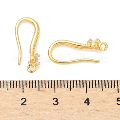 Ganci per orecchini in ottone con zirconi cubici trasparenti&nbsp;KK-H532-23G