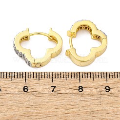 Pendientes de aro de latón con micro circonitas y cubic zirconia transparente&nbsp;EJEW-H158-16A-GP