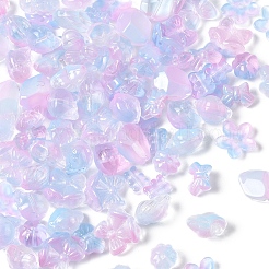 120 Stück 8 Stile transparente Sprühfarbe Glasperlen&nbsp;GLAA-FS0002-26