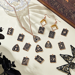 28 Stück Tarot-Anhänger aus Emaille-Legierung&nbsp;ENAM-NB0002-31KCG