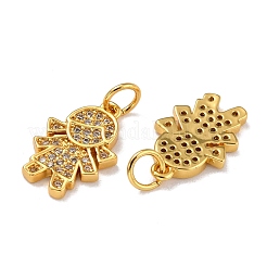 Adornos de latón micropavé de circonia cúbica&nbsp;ZIRC-A021-50G-B