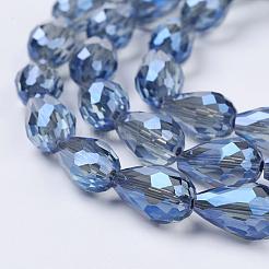Chapelets de perles en verre électroplaqué&nbsp;EGLA-D015-15x10mm-32