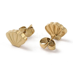 Ionenplattierung (IP) 304 Edelstahl Muschelförmige Ohrstecker für Frauen&nbsp;EJEW-G389-01G