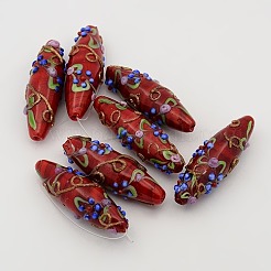Fatti a mano irregolari riso lampwork fili di perline&nbsp;LAMP-L008-06