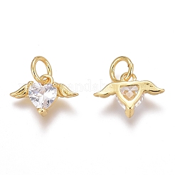 Latón micro pavimenta claro cubic zirconia encantos&nbsp;ZIRC-O035-26G