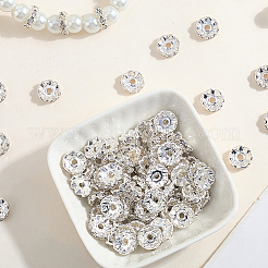 120pcs cuentas espaciadoras de rhinestone de latón&nbsp;RB-PA0001-03S-01