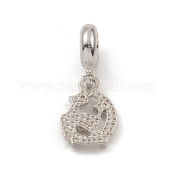 Legierung Strass europäische baumeln Charms&nbsp;PALLOY-I218-25P