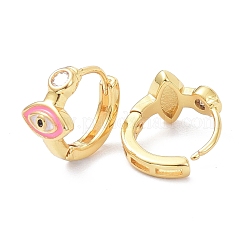 Orecchini a cerchio in ottone con zirconi intarsiati&nbsp;ZIRC-P090-23G
