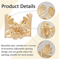 3 Stile Legierung Blume Manschette Armreifen & Ring-Sets für Frauen&nbsp;SJEW-CY0001-01