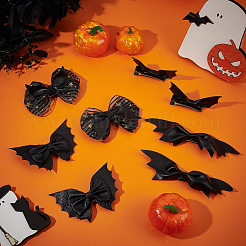 8 stücke 4 stil halloween thema fledermaus & bowknot imitation leder alligator haar clips & haarspangen&nbsp;PHAR-WR0001-01