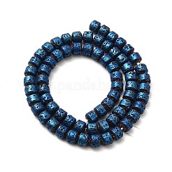 Fili di perle di roccia lavica naturale elettrodeposta&nbsp;G-G984-06C