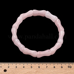 Stretch-Armbänder aus Bambus mit natürlichen Rosenquarzperlen für Damen und Herren&nbsp;BJEW-K304-01M