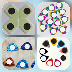 4 set di 2 impugnature in plastica colorate per plettri per chitarra&nbsp;AJEW-CN0002-33