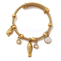 Bracelets à breloques en acier inoxydable 304 pour femmes&nbsp;BJEW-Z141-02G