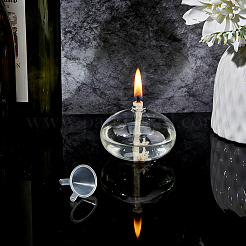 Bougeoirs en verre transparent avec mèche&nbsp;DIY-WH0308-996A