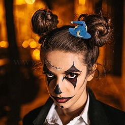 3 stücke 3 farben halloween imitation leder haar zubehör&nbsp;PHAR-CL0001-01