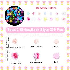 400 Stück 2 Stile leuchtende opake Epoxidharz Decoden Cabochons&nbsp;CRES-SC0003-03