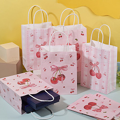 9 Stück Tragetaschen aus Papier mit Kirschen-Aufdruck in 3 Stilen&nbsp;ABAG-TA0001-99