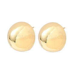 Boucles d'oreilles à tige demi-rondes en laiton&nbsp;EJEW-D346-07G