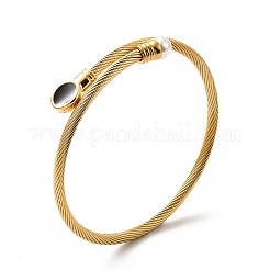 Brazalete de cuerda torcida de acero inoxidable 304&nbsp;BJEW-P283-18E