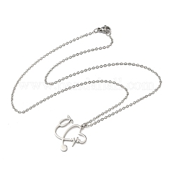 Collar con colgante de estetoscopio en forma de corazón de acero inoxidable 304 para mujer&nbsp;NJEW-B158-03P