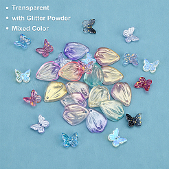 208pcs transparente sprühlackierte Glasanhänger&nbsp;GLAA-BC0001-14