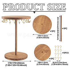Espositore per collana di gioielli in legno tondo organizer per appendere la torre&nbsp;NDIS-TAC0001-01A