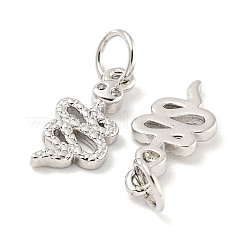 Placage de crémaillère en laiton micro pavé pendentifs en zircone cubique claire&nbsp;KK-B093-02G-P