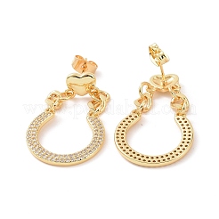 Orecchini pendenti a goccia con zirconi cubici trasparenti&nbsp;EJEW-P224-03G