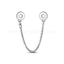 925 catenella di sicurezza rotonda in argento sterling e perline&nbsp;TS-S-141