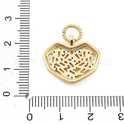 Vrais pendentifs en verre en laiton plaqué 18k or véritable&nbsp;KK-L209-087G
