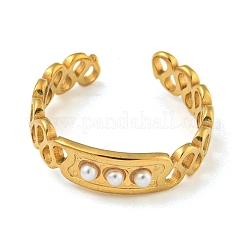Ionenplattierung (IP) 304 Edelstahl Manschette offene Ringe&nbsp;RJEW-K283-07G
