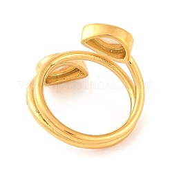 Anillos de dedo abiertos de acero inoxidable 304 con revestimiento iónico (IP)&nbsp;RJEW-S414-37B-G