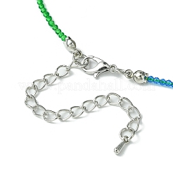 Collier de perles de verre rondelle à facettes pour femme&nbsp;NJEW-M208-02B