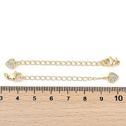 Micro pavé de zircones cubiques en laiton avec emembouts en chaînes&nbsp;KK-U043-03G
