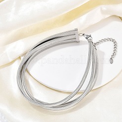 Colliers à chaîne serpent à 3 brin en acier inoxydable 304 pour femmes&nbsp;NJEW-B122-02P