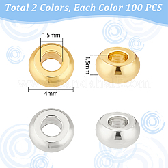 200pcs perles d'espacement en laiton 2 couleurs&nbsp;KK-PH0006-56A