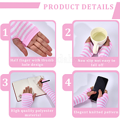 4 Paar fingerlose Strickhandschuhe aus Acrylfasergarn&nbsp;AJEW-DJ0001-58C