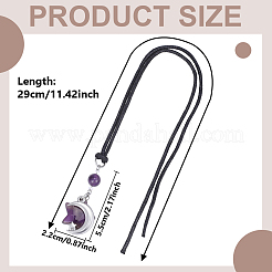 Décorations de voiture : pendentif en forme d'étoile en améthyste naturelle et lune en acier inoxydable 304&nbsp;HJEW-DR00328