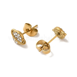 Orecchini a bottone in acciaio inossidabile 304 con strass di cristallo per donna&nbsp;EJEW-C094-01K-G