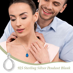 1 Stück 925 Sterling Silber Anhänger Cabochon-Fassungen&nbsp;STER-GA0001-32