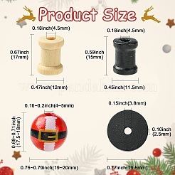 120 pieza de 8 estilos de cuentas de madera Schima pintadas con aerosol con temática navideña de Papá Noel&nbsp;WOOD-CJ0002-60
